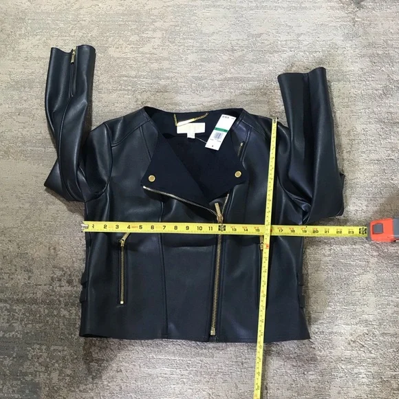 Michael KORS Faux Leather Biker Jacket Size L
